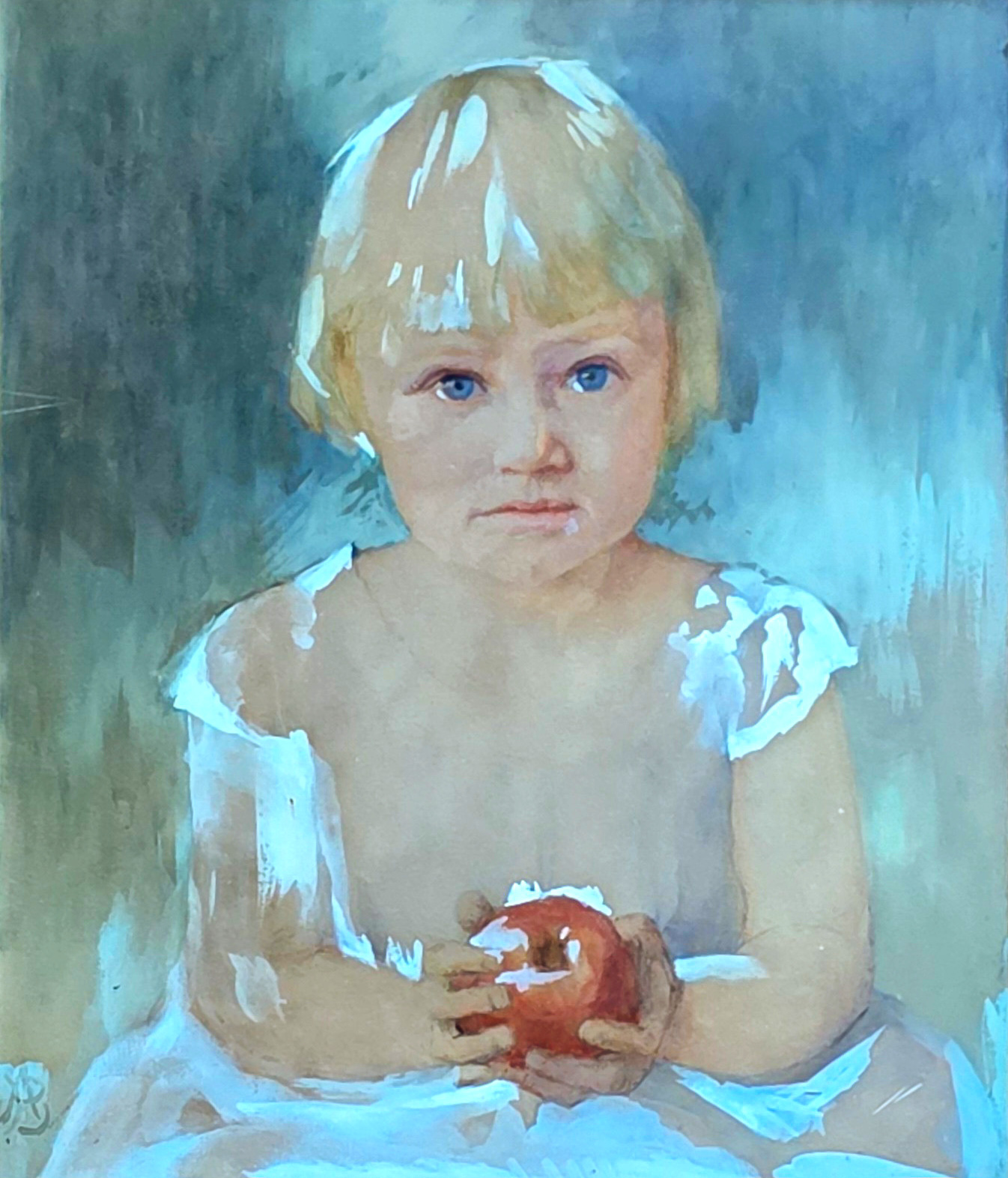 Porträt Irene Fürstin zu Castell-Rüdenhausen im Alter von vier Jahren, Gouache und Aquarell des Monogrammiesten M.P. um 1929, GVHP, Foto GF Prinz von Preußen