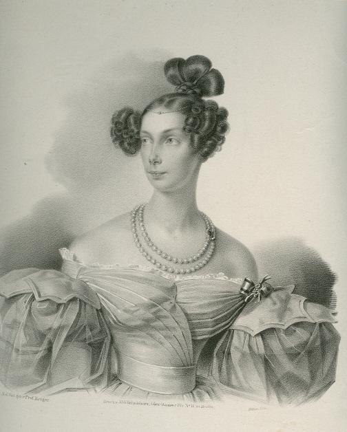 Prinzessin Luise von Preußen (1808-1870), nach Franz Krüger, Lithographie 1835