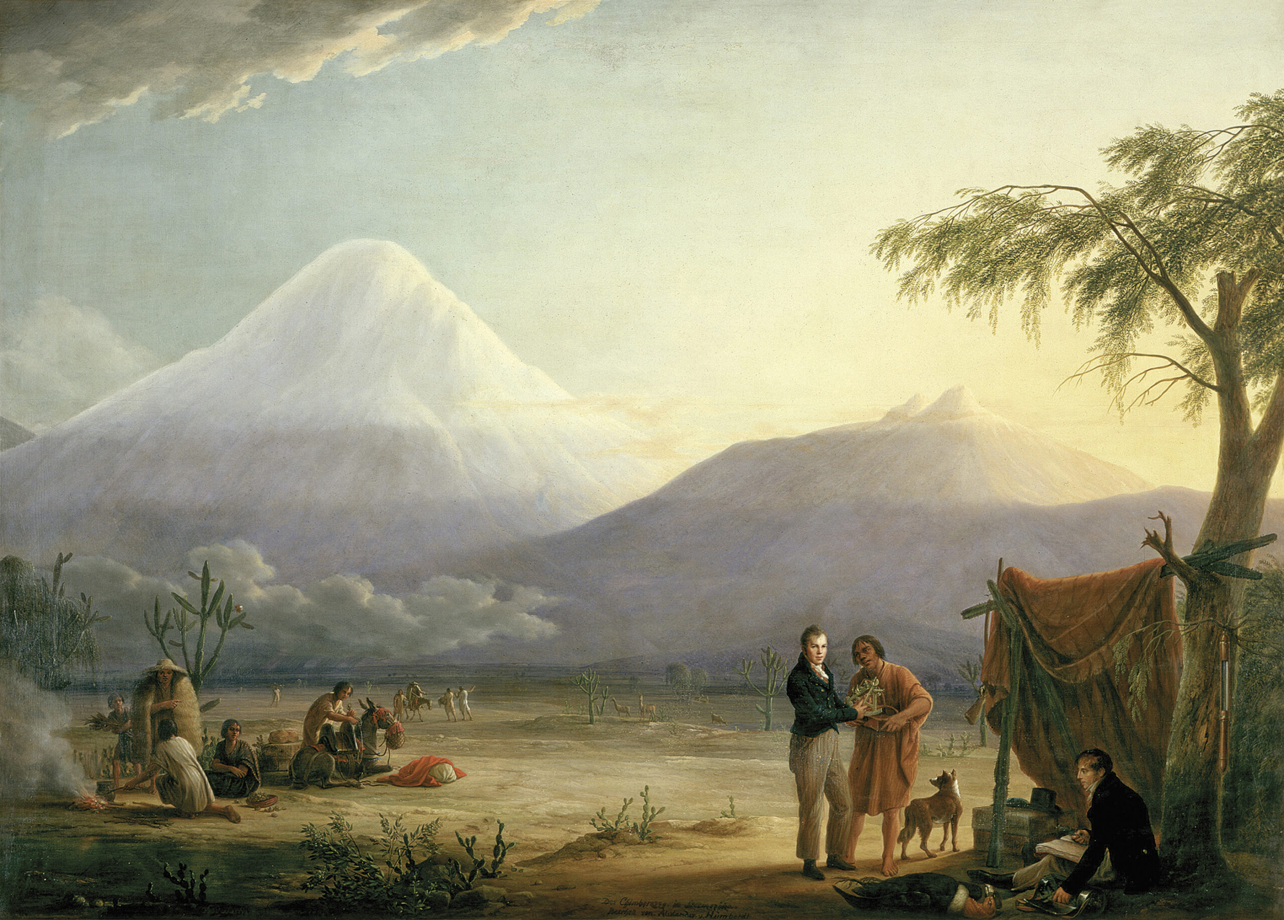 Alexander von Humboldt und Aimé Bonpland am Fuß des Chimborazos, Gemälde von Friedrich Georg Weitsch, SPSG, Foto D. Lindner