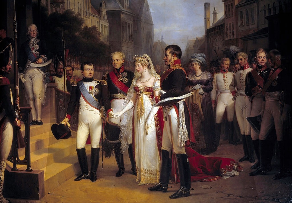 Kaiser Napoleon I. empfängt die preußische Königin in Tilsit, Gemälde von Nicolas Gosse, Château de Versailles, Foto Unbekannt