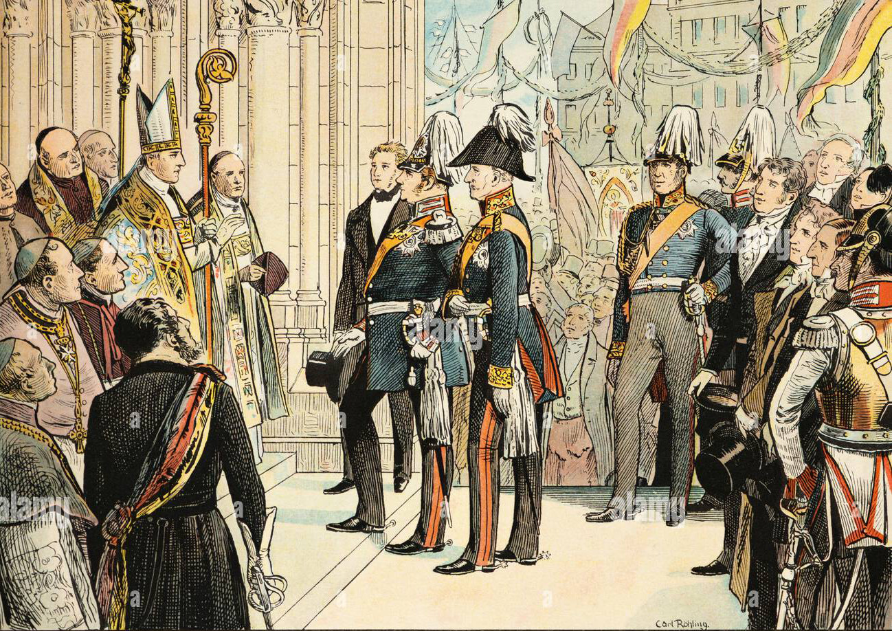 König Friedrich Wilhelm IV. von Preußen anlässlich des sechshundertsten Domjubiläums 1848, Holzschnitt von Carl Röchling, HABHZ, Foto R. Beck