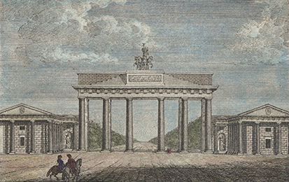 Das Brandenburger Tor, Radierung v. Carl Johann August Richter um 1805, HABHZ, Foto Roland Beck