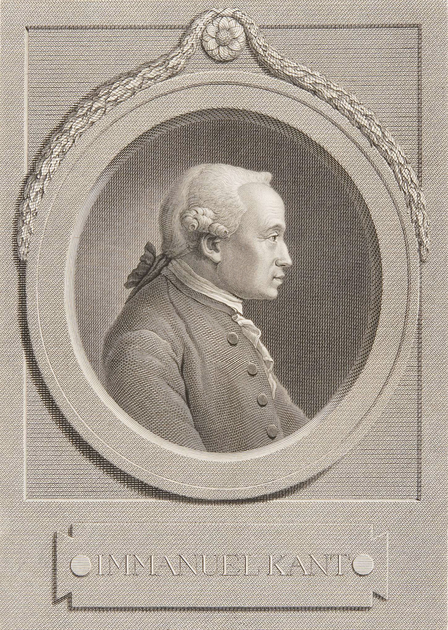 Der Königsberger Philosoph Immanuel Kant, Kupferstich von J.F. Bause n. einer Zeichnung v. V.H.F. Schnorr, HABHZ, Foto R. Beck
