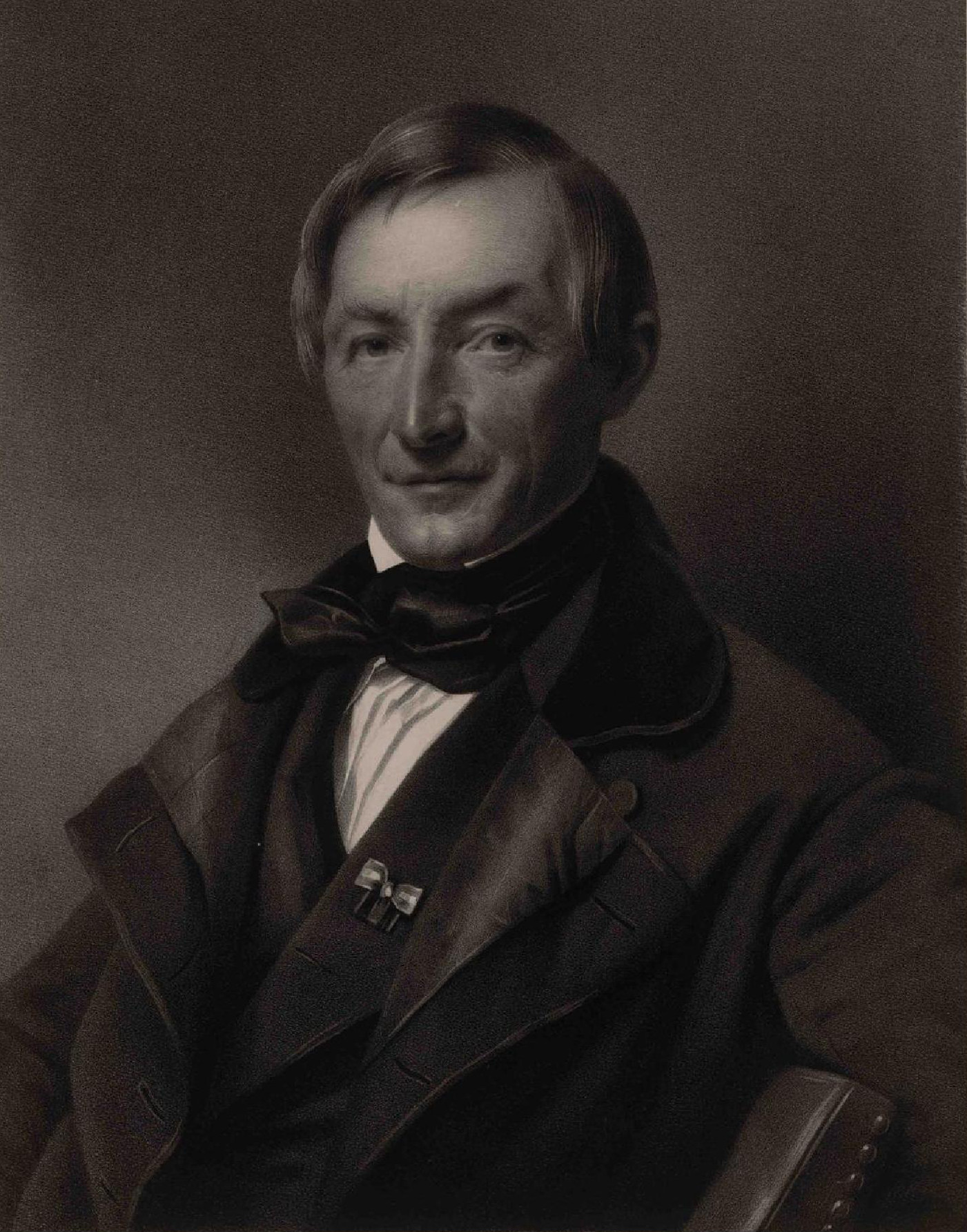 General-Gartendirektor Peter Joseph Lenné, Lithographie von F. Jentzen n. F. Krüger 1854, HABHZ, Foto R. Beck 