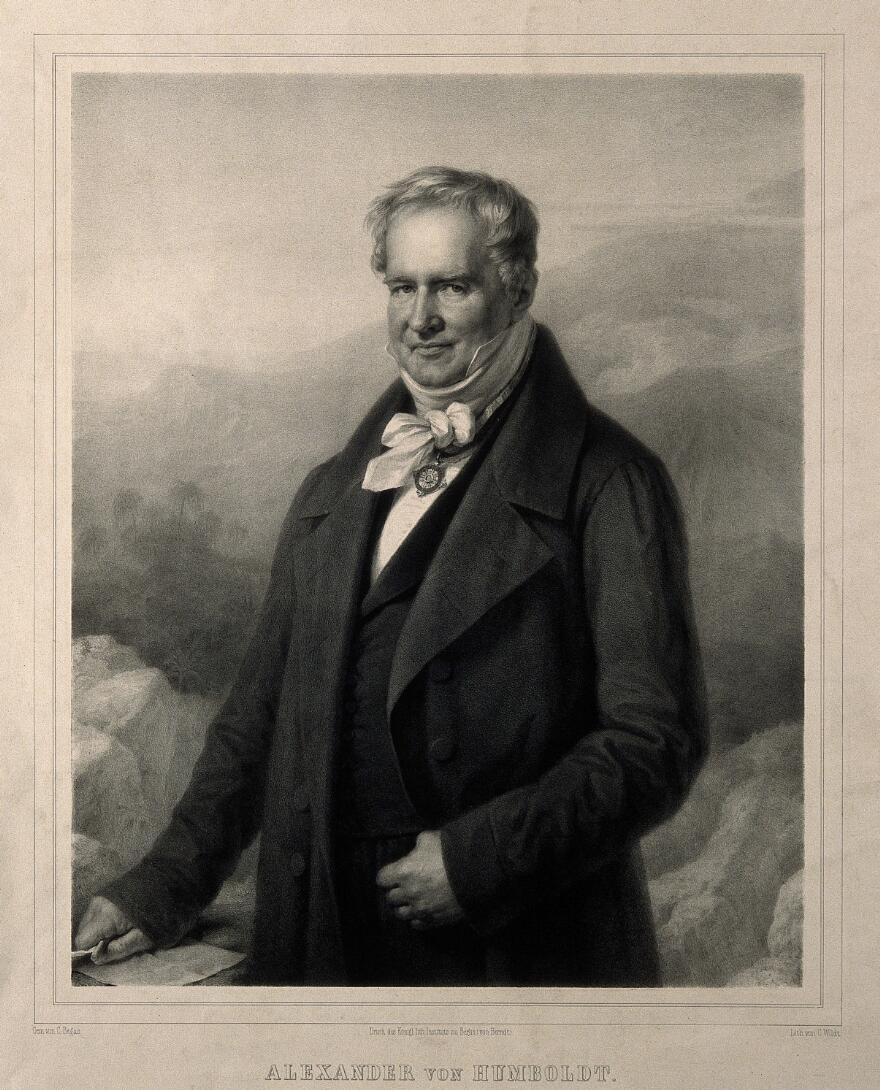 Alexander von Humboldt, Lithographie von C. Wildt n. C. Begas, HABHZ, Foto R. Beck