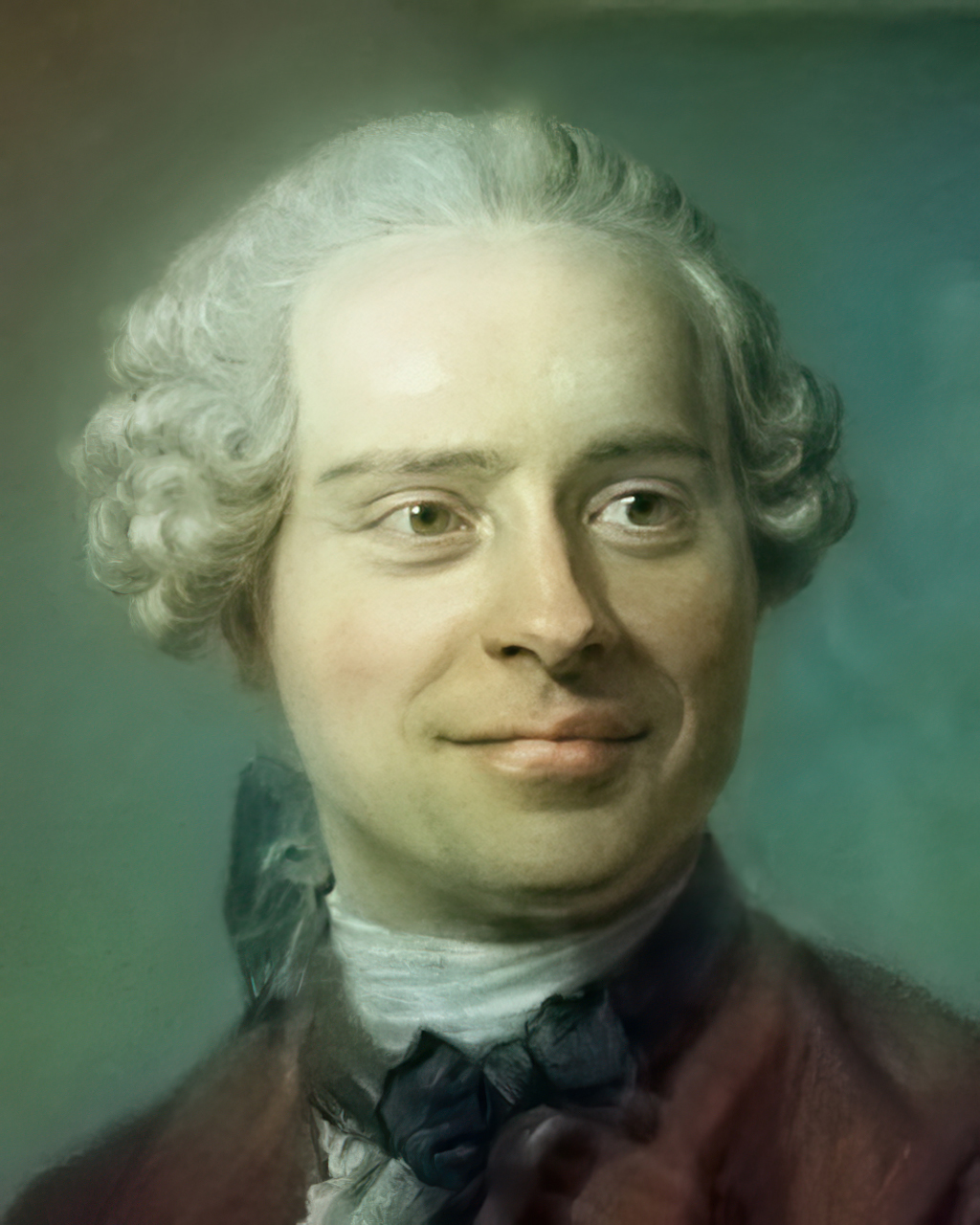 Jean Baptiste le Rond d’Alembert, Porträt von Maurice Quentin de La Tour 1753, Englischer Kunsthandel, Foto Unbekannt