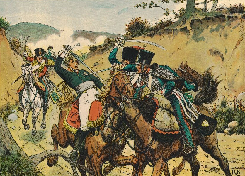 Heldentod des Prinzen Louis Ferdinand bei Saalfeld, Lithographie von Richard Knötel 1895, HABHZ, Foto R. Beck