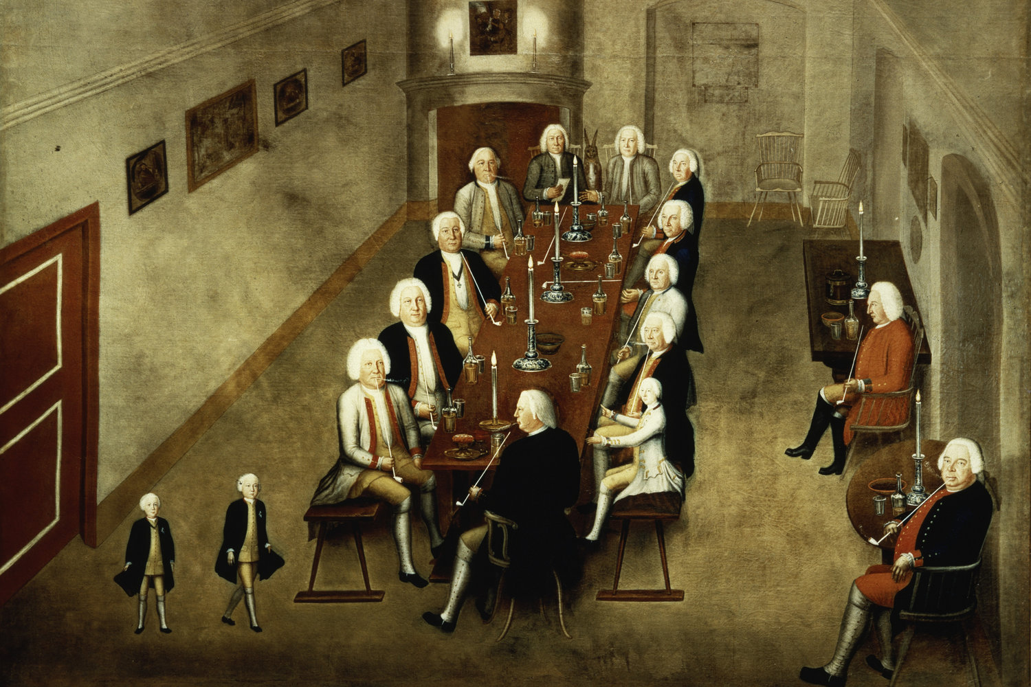 Tabakskollegium Friedrich Wilhelm I. von Preußen in Schloss Wusterhausen, 1737