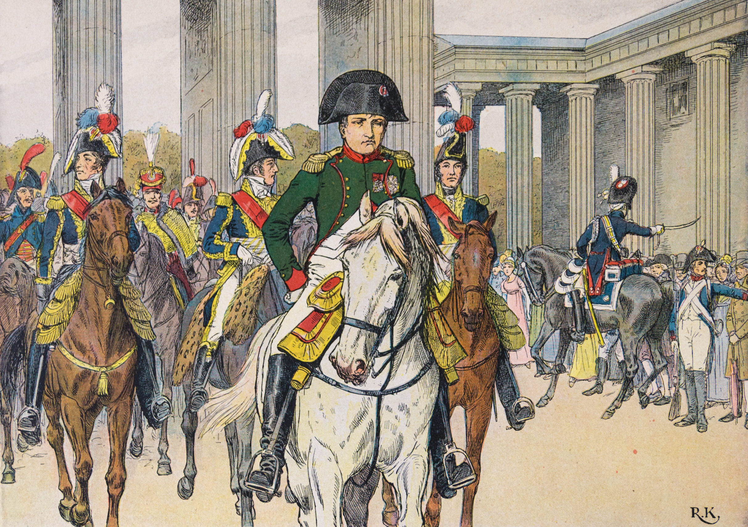 Darstellung Napoleons I. - Einzug in Berlin am 27. Oktober 1806, Zeichnung von Richard Knötel