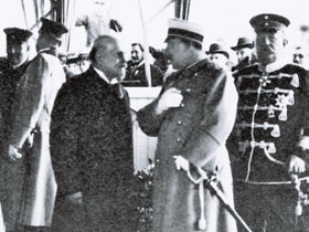 Emil Rathenau und Kaiser Wilhelm II. im Gespräch, um 1910 HABHZ, Foto Unbekannt